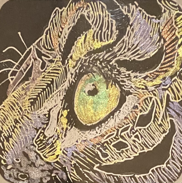 Zentangle 🛞 Œil de 🐯 noir