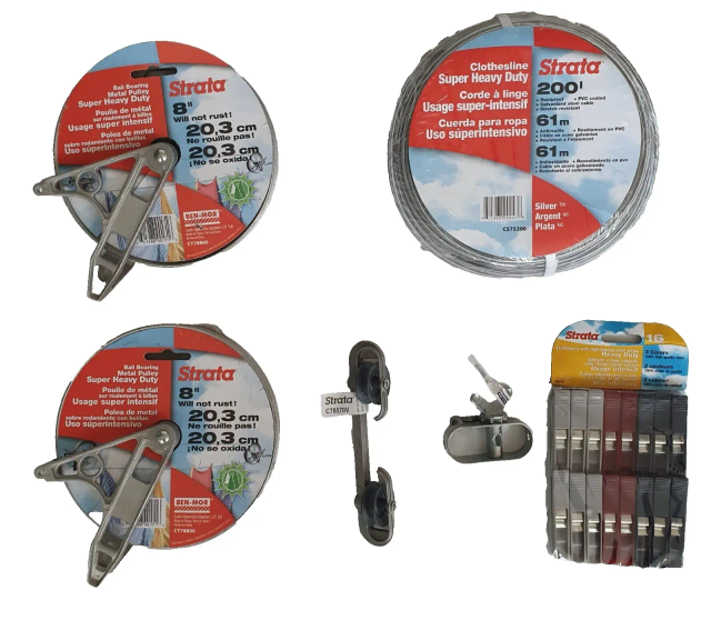 Super Heavy Duty 20cm Pulley Washing Line Kit