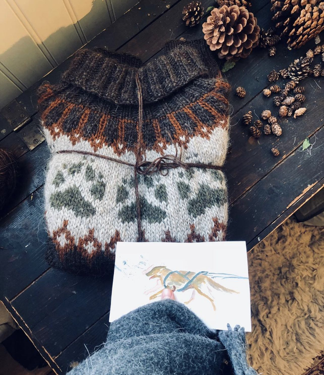 Wilderness Sweater Kit - Col 10 ( Chocolate Brown Lopi Mix) - Wool & Pattern - Linka Neumann