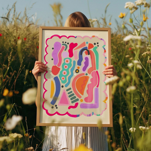 BRIGHT ABSTRACT A4 ART PRINT