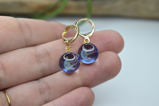 CRÉOLES MÉDUSE PERVENCHE MONTURE OR (CMO02)