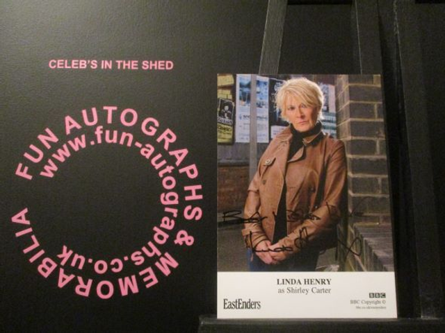 Linda Henry (Shirley Carter) Authentic Autographed EastEnders 6x4 Cast Card