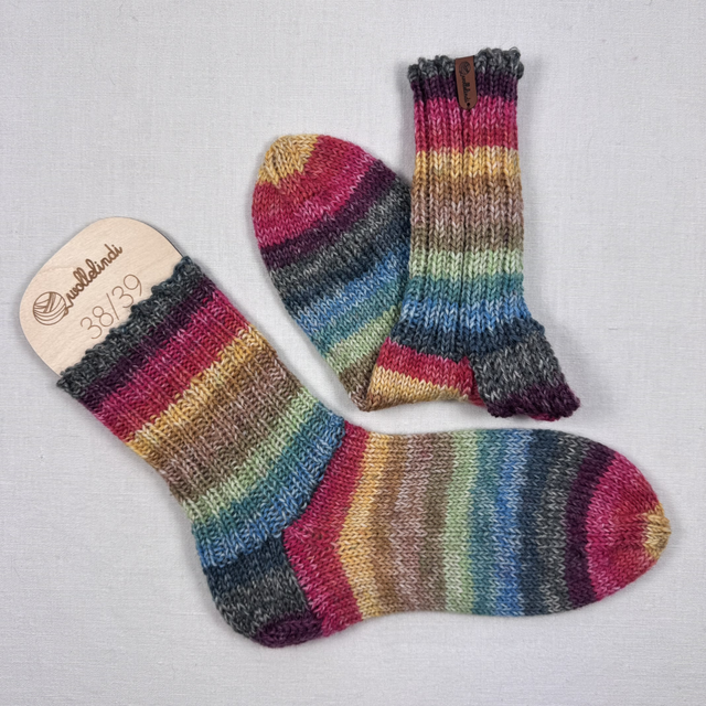 Wollsocken handgestrickt, Größe 38/39, warme kratzfreie Wolle