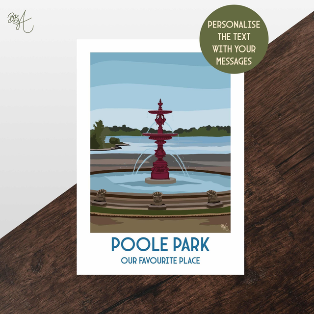 Poole Park, Travel Poster Print - Vintage Style Dorset Wall Art