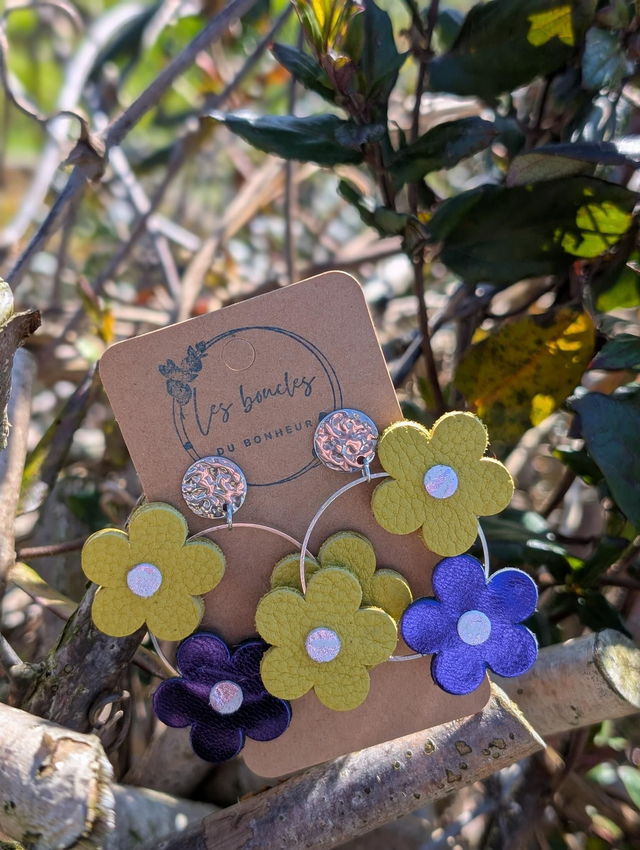 Les Créoles fleuries violet jaune