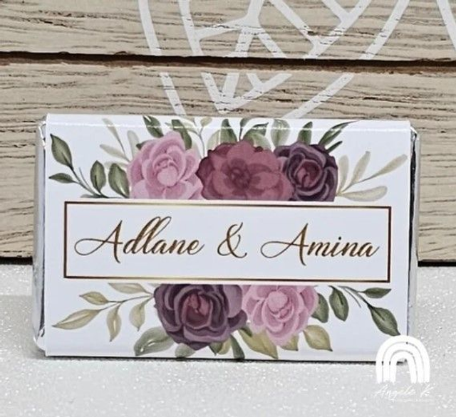 Lot de 10 mini chocolats personnalisés modèle fleur Amina