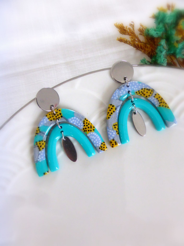 Boucles d'oreilles arc-en-ciel - Rêve de Turquoise