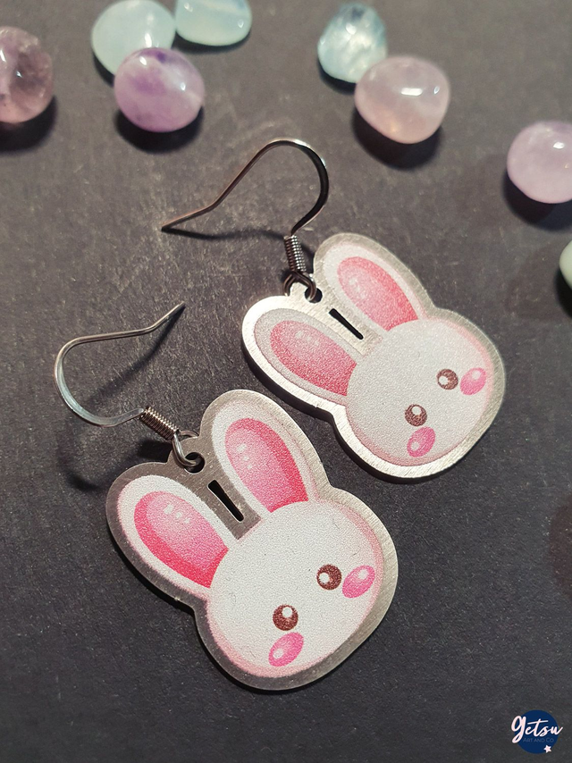 Boucles d&#039;oreilles petits lapins
