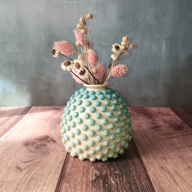 soliflore bulles bleu turquoise