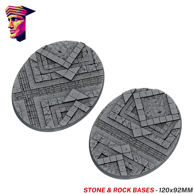 Stone &amp; Rock Scenic Bases – 120x92mm Oval x2