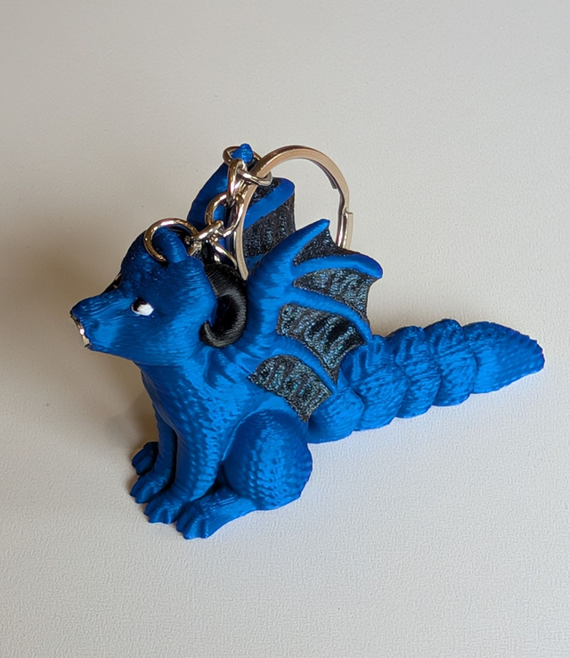 Blue Magnetic Dragon Keyring