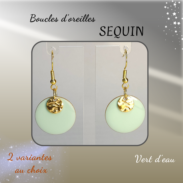 Boucles d&#039;oreilles SEQUIN - Vert d&#039;eau