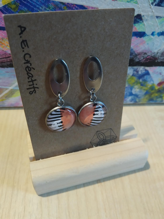 Boucles D&#039;oreilles Cabochons Couleurs Forme 
