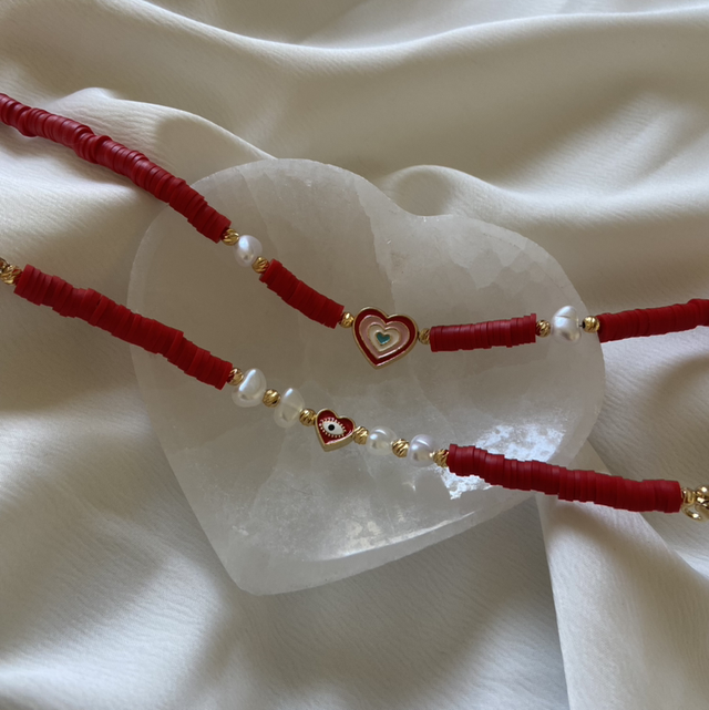 Collier coeur rouge 