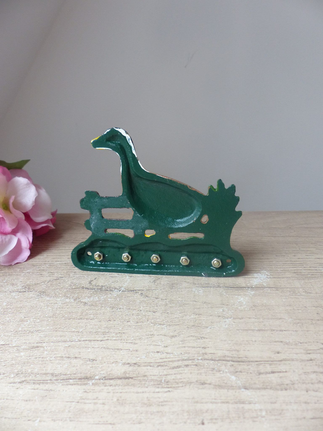 Porte-Clés Mural en Forme de Canard en Fonte, Collection Canard, Accroche Clés Animal Canard, Décoration Maison de Campagne, Cellier, Garage