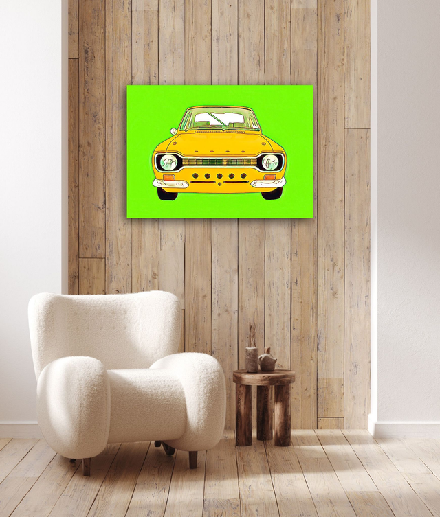 Ford Escort Mexico Pop Art Stretched Canvas Picture