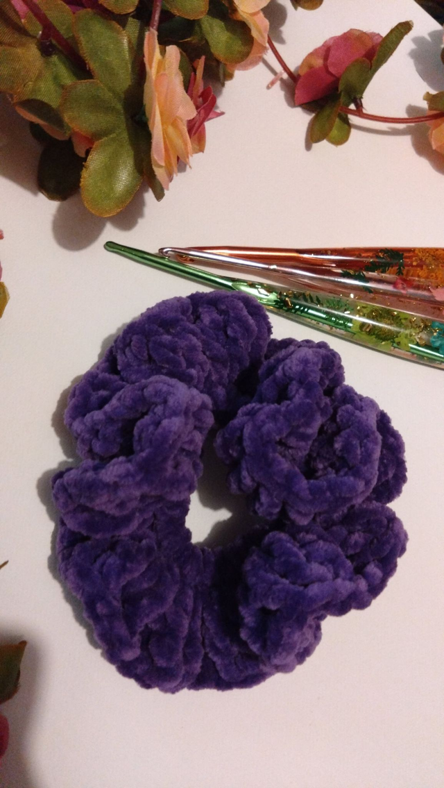 Chouchou velours violet