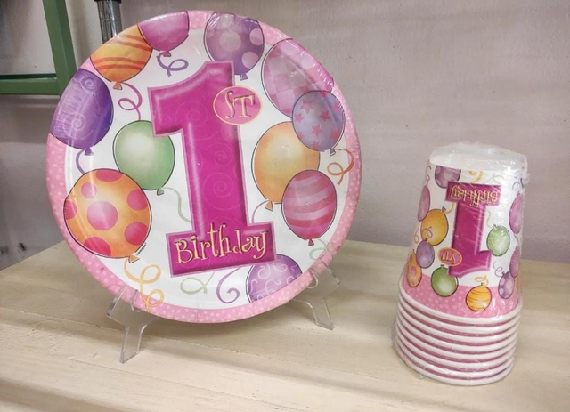 Coordinato Primo Compleanno rosa