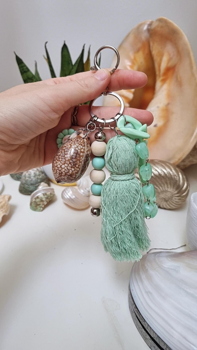 Porte-clé vert d'eau 