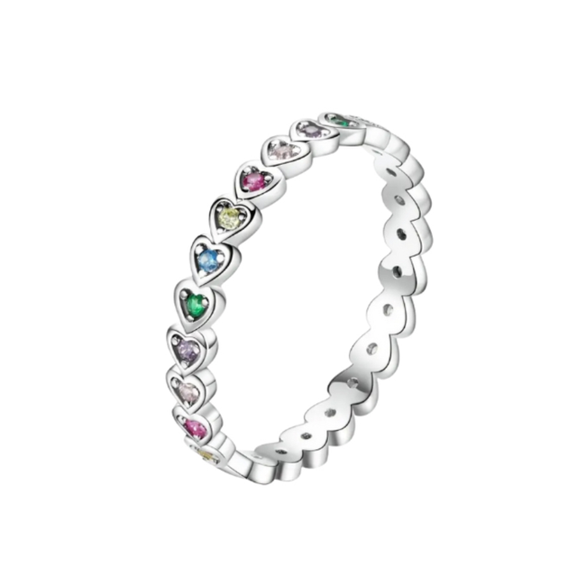 Rainbow heart ring