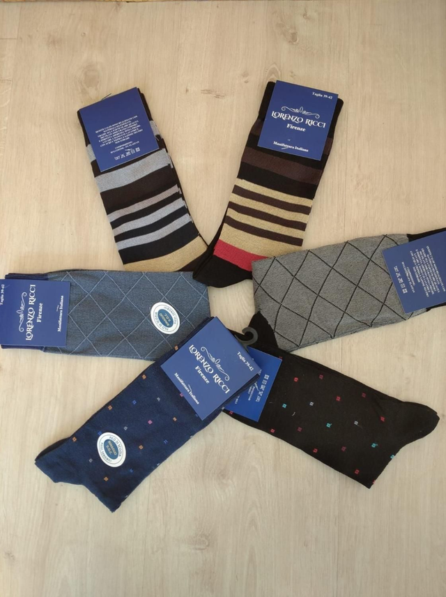 Lorenzo Ricci Firenze Calzino corto uomo in filo di scozia fantasia