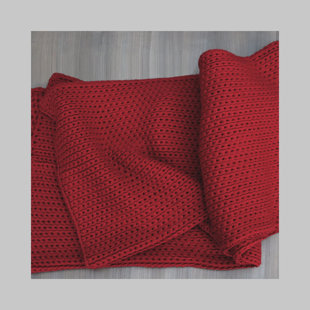BASIC TRICOT plaid CM.110X200 col. rosso