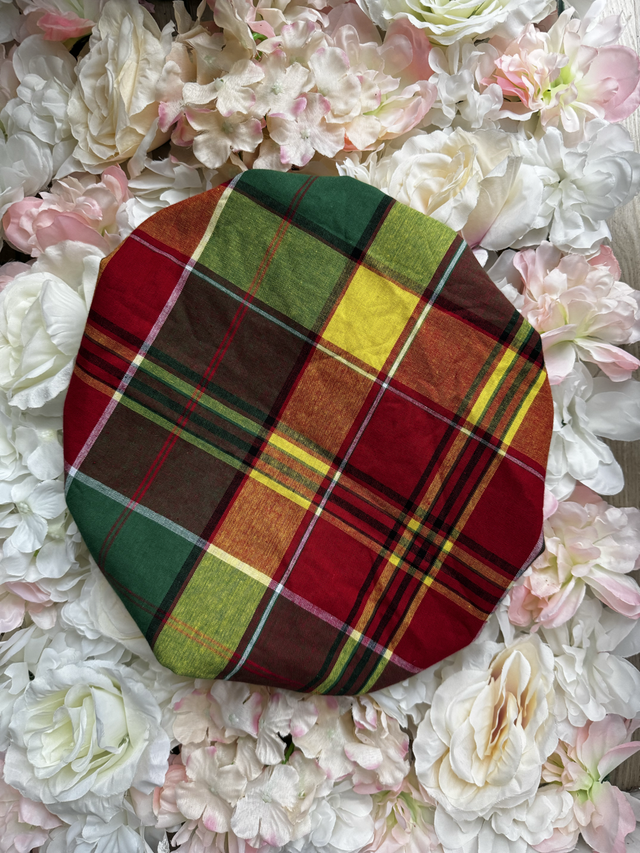 Bonnet Madras 100% Coton avec intérieur Satin - Fait main