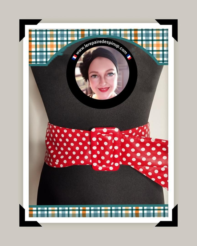 Ceinture réglable rouge polka