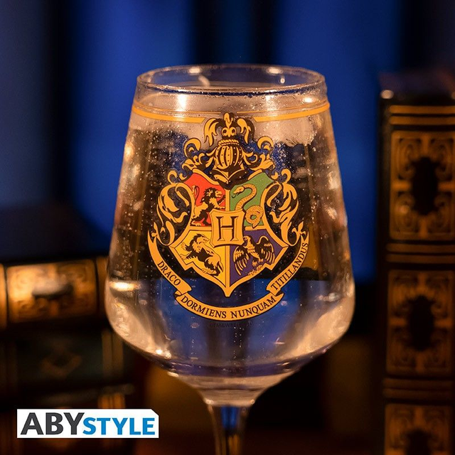 Verre à pied - "Emblème de Poudlard" - Harry Potter