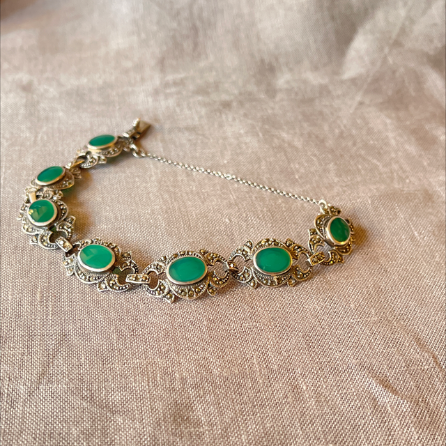 Makarsiten / Chrysopas  Armband 925er Silber