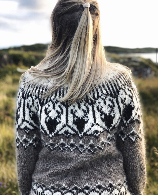 Nordkalott Sweater Kit - Col 02 (Grey Heather Álafosslopi) - Wool &amp; Pattern - Linka Neumann