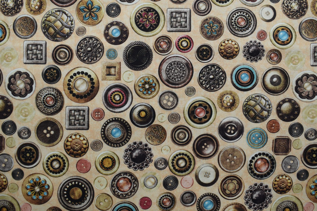 10 cm Patchworkstoff "Buttons"