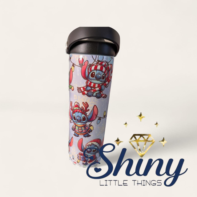 20oz Flip Top Water Bottle Stitch Christmas