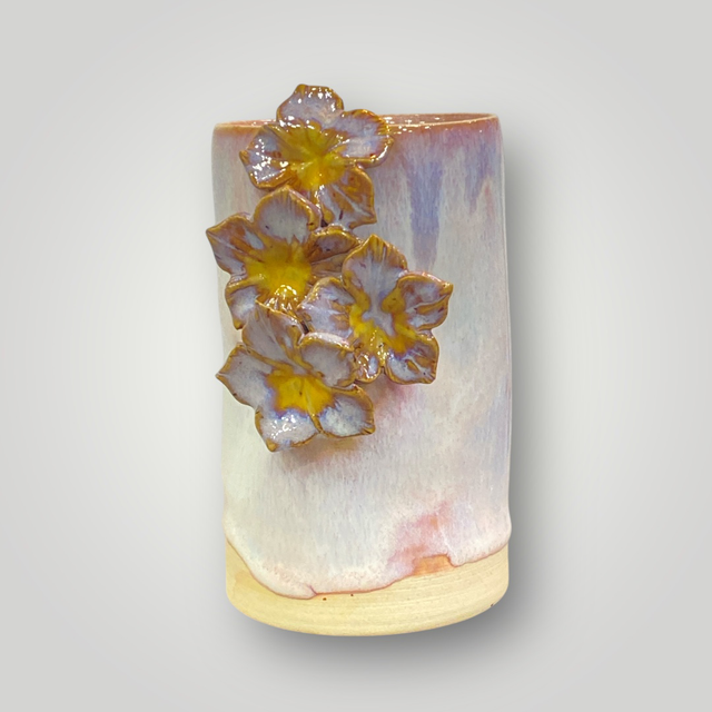 Violet blomster klemme vase, 10 cm - fra CharlottesClayGround (1)