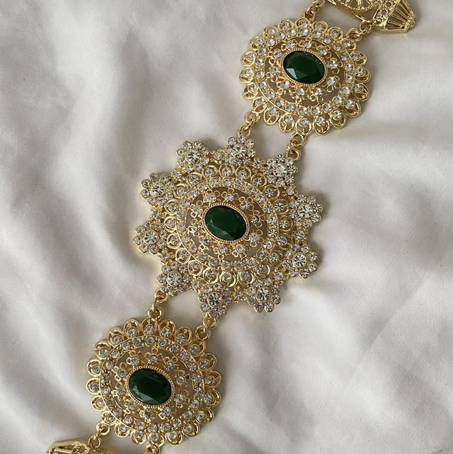 Ceinture caftan doré et vert 