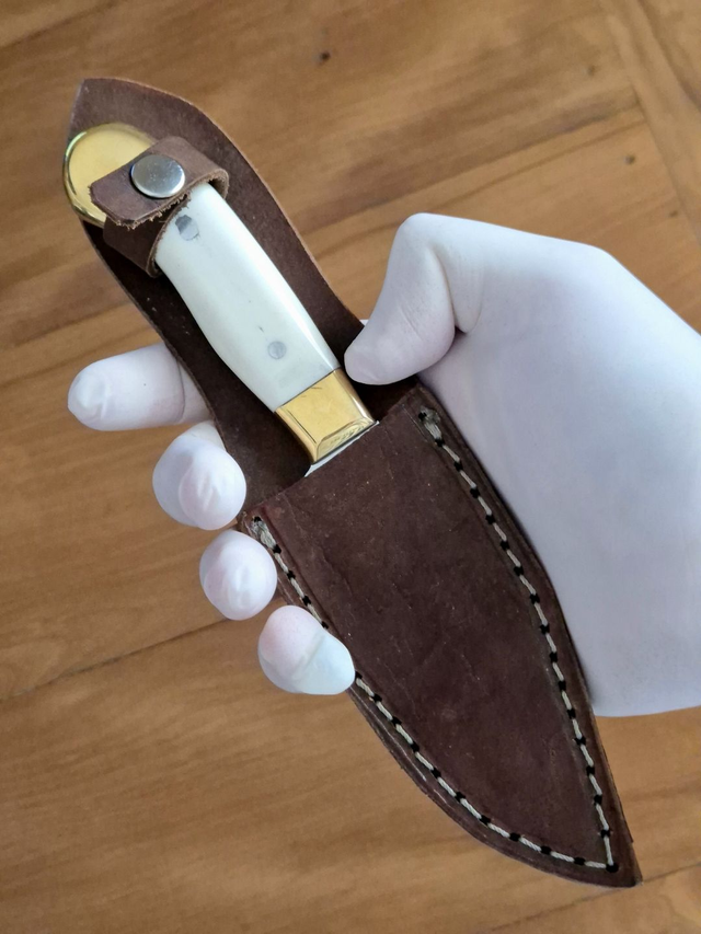 Faca Companheira Mini Bowie 4 Pol Aço Inox 420c Osso Bovino