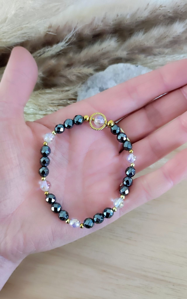 Bracelet "Confiance en soi" Hématite facettée