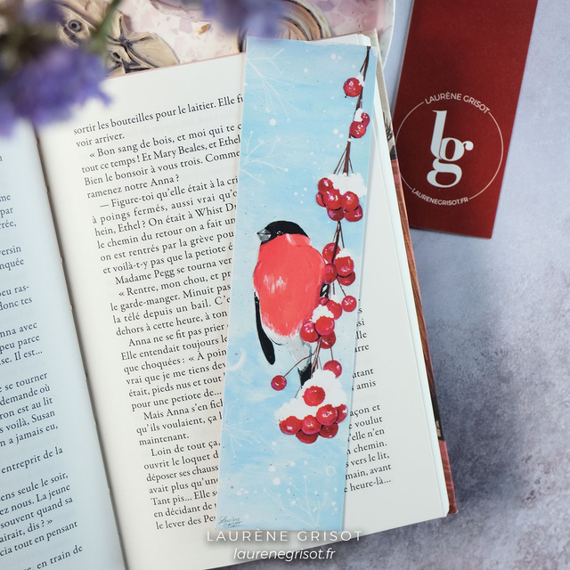 Peony bullfinch (bookmark)