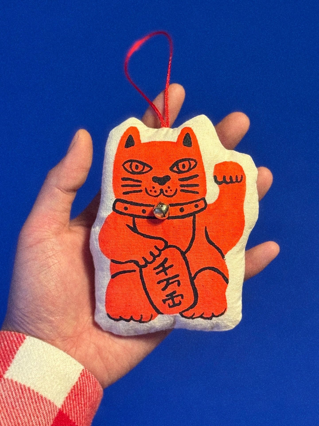 Neon Lucky Cat Hanging Decoration 