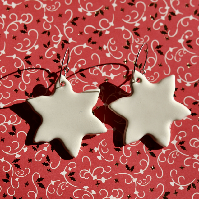 Boucles d’oreilles en céramique - flocon