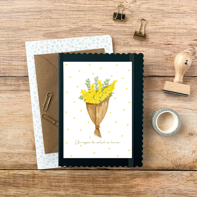 Carte postale Pulsion créative - Mimosa - Bouquet