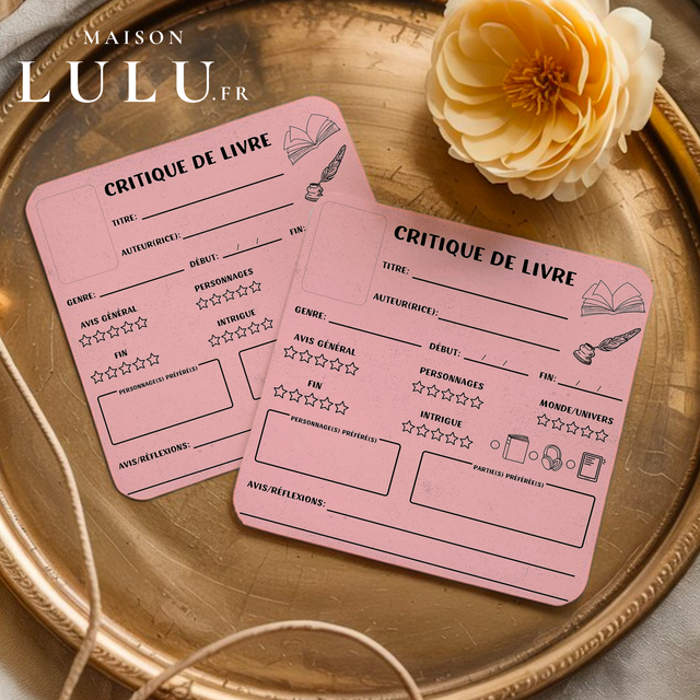 Marque page carré, Signet critique de livre, 12 couleurs