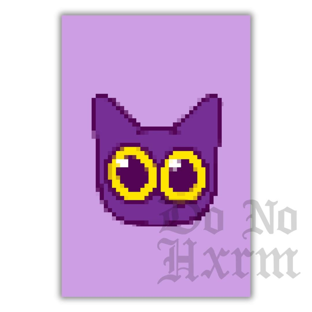Pixel Cat Art Print (6x4)