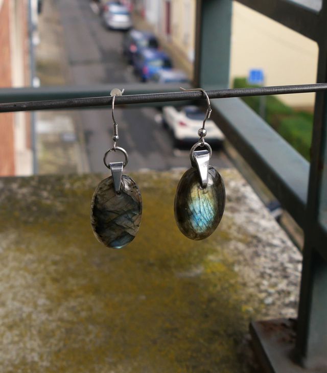Boucles d'oreille Labradorites
