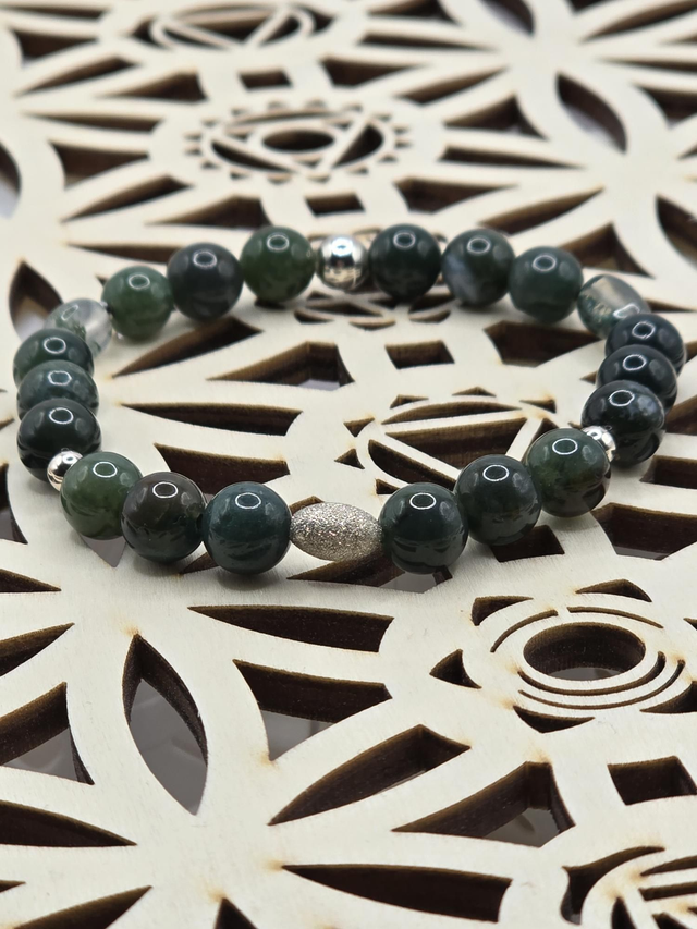 Bracelet Agate mousse 0,8 cm