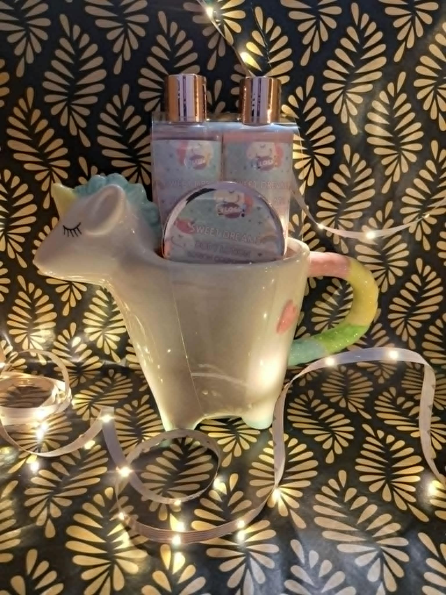 coffret licorne céramique SWEET DREAMS + lotion corps