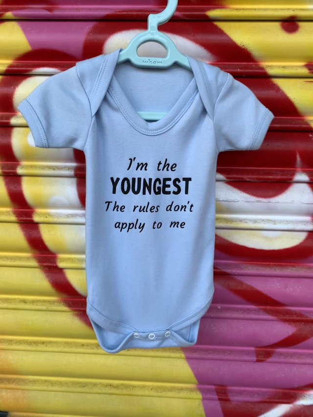 Im the youngest the rules don't apply to me baby vest
