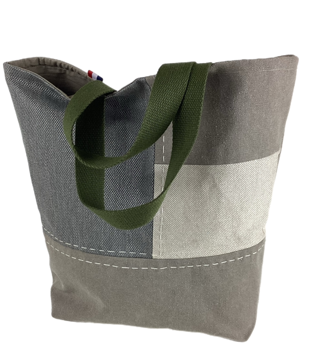 Tote bag patchwork Sashiko beige