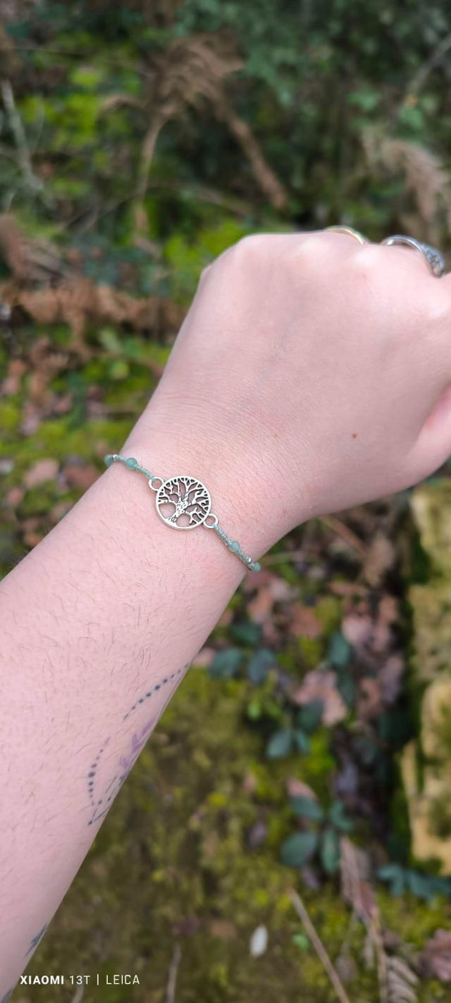 Bracelet vert avec perle aventurine 