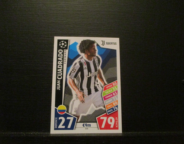 Juan Cuadrado - UEFA Champions League Match Attax 2017/18 Original Trading Card #375